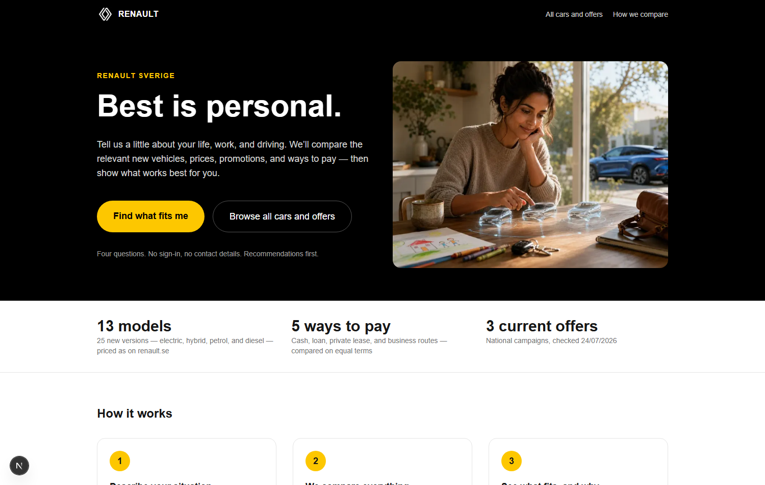 Best is personal — landing page